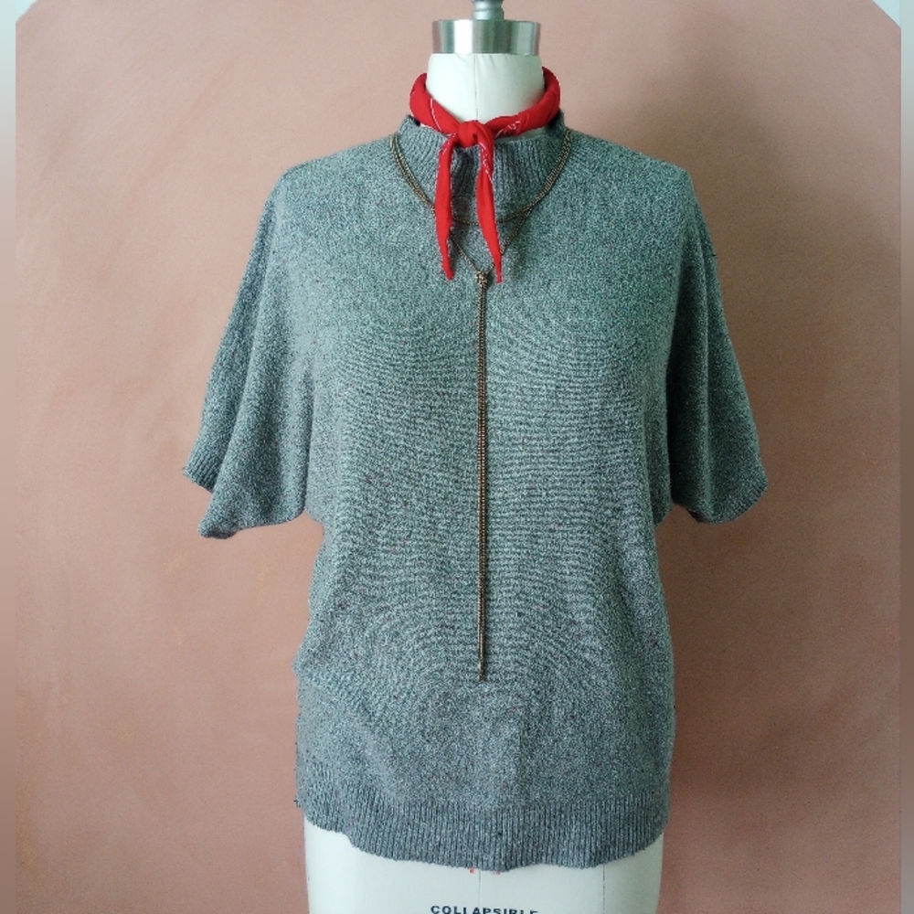 LOFT Outlet Batwing Oversized Pullover Sweater Top M Retro Beatnik Chic VLV